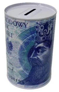 Копилка-банка жестяная 12см Валюта L230476